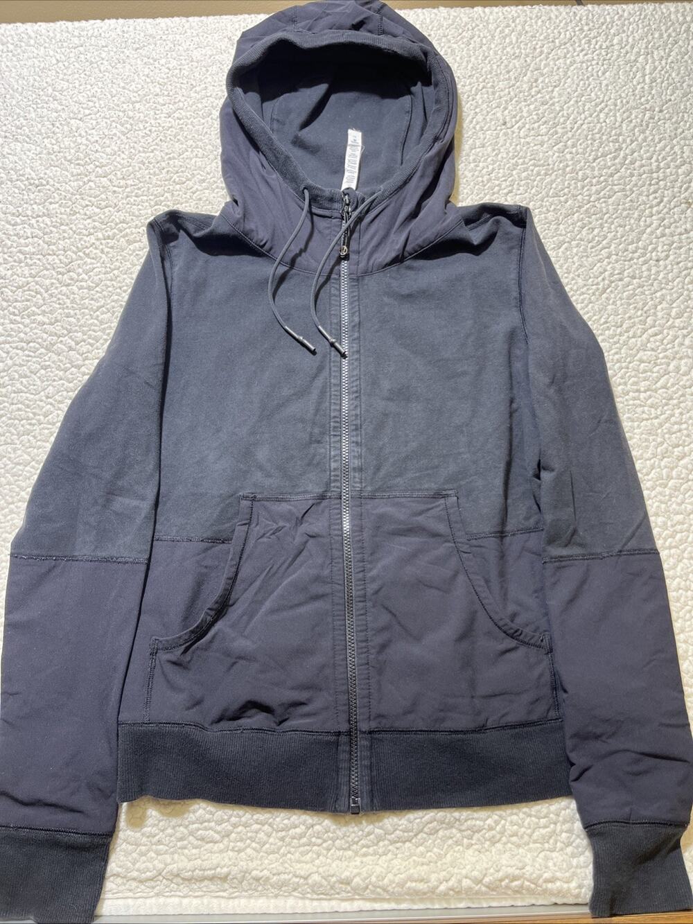 Lululemon Voyage Hoodie Navy Two Tone Zip Cotton Sweater Jacket - 12